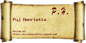 Puj Henrietta névjegykártya